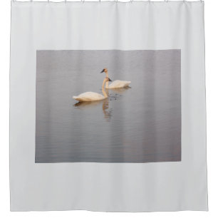 Swan Pair Shower Curtain