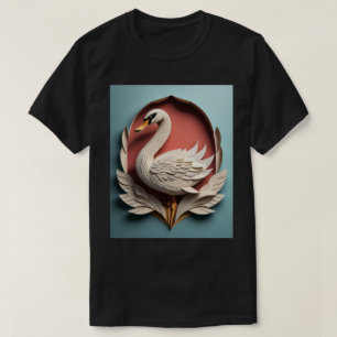 Swan Paper Art Design T-shirt 