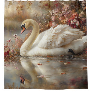 Swan Pastel Autumn Foliage Painting
