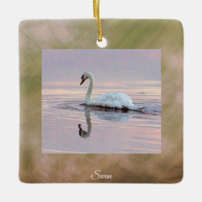Swan Photo Ornament  (Front)