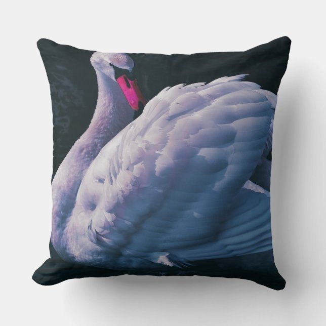 Swan Pillow - Elegant Comfort with Swan Birds logo (Front)
