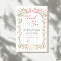 Swan Pink Bow Floral Roses Baby Shower