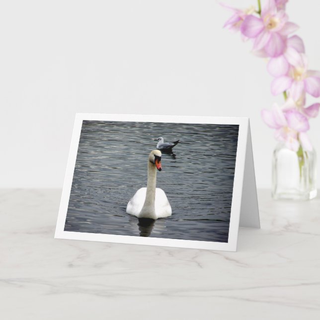 Swan Portrait Card (Orchid)