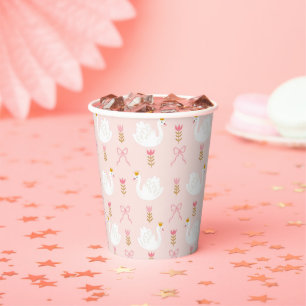 Swan Princess Birthday Paper Cups