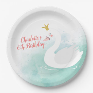 Swan Princess Birthday Plates, Swan Lake Paper Plate