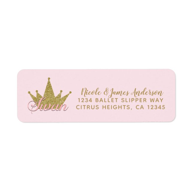 Swan Princess Gold Glitter Crown Glam (Front)