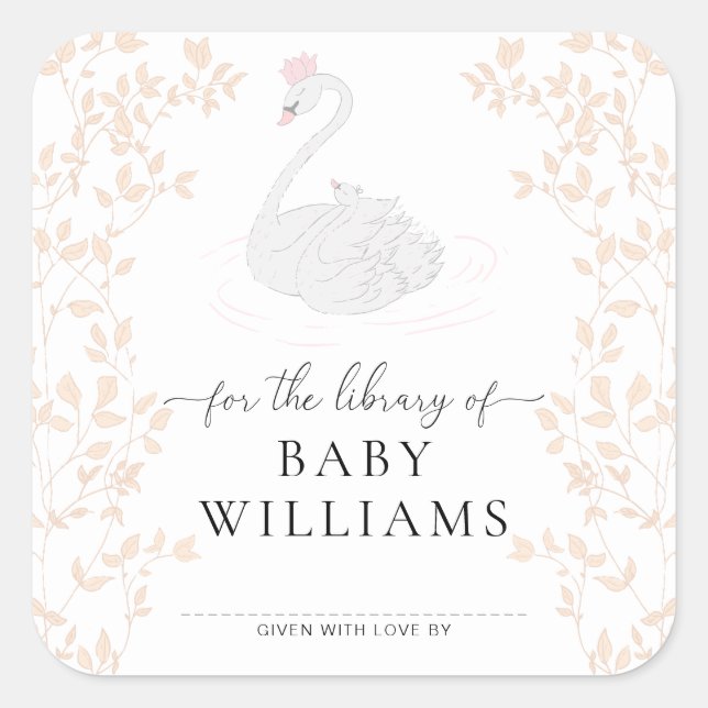 Swan Princess Library Of Bookplate Sticker (Front)