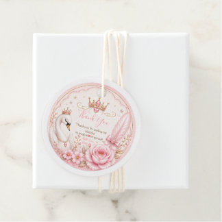 Swan Princess Pink Fairy Tale Birthday Party Favour Tags