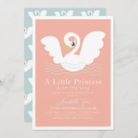 Swan Princess Pink Modern Girl Baby Shower