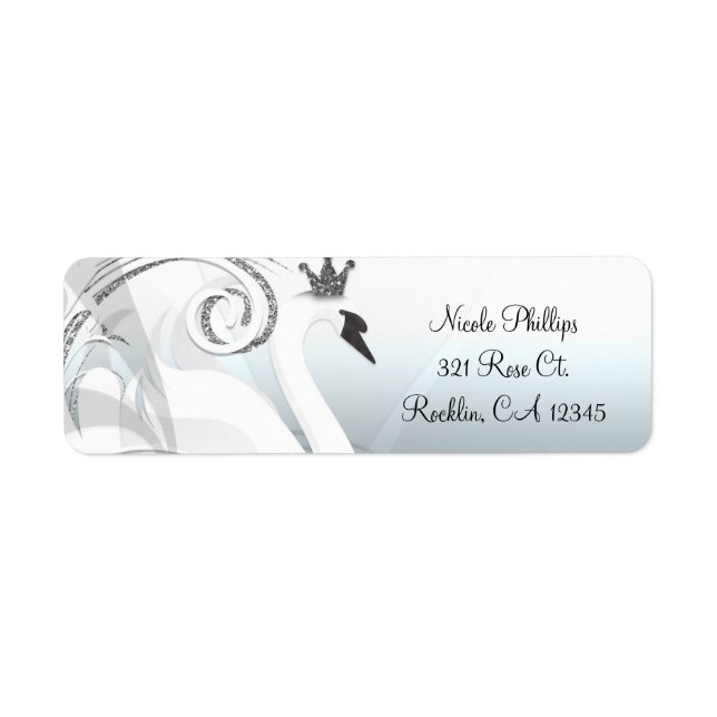 Swan Princess Silver & White Elegance Invitation (Devant)