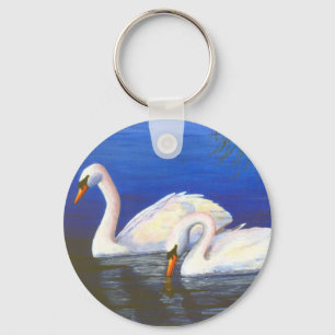 Swan Reflections Keychain