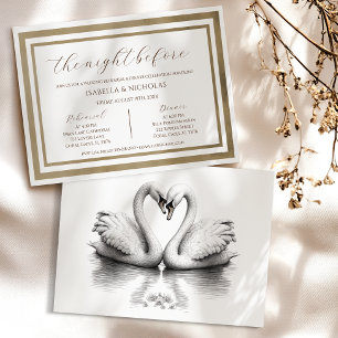 Swan Rehearsal Dinner Wedding Invite
