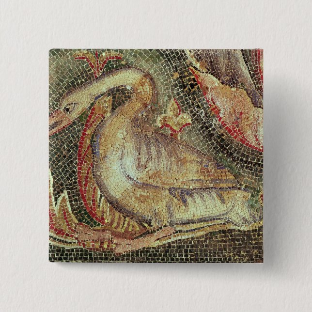 Swan, restored c.1200 2 inch square button (Front)