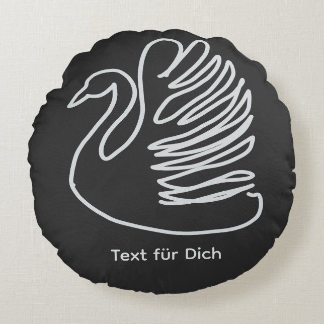 swan round pillow (Front)