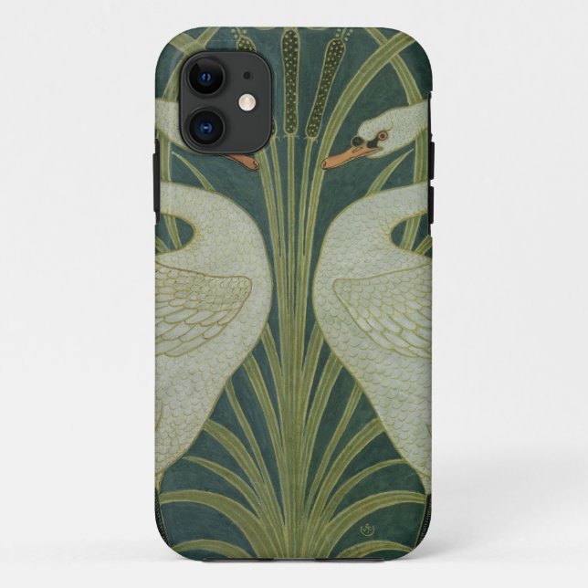 'Swan, Rush and Iris' wallpaper design Case-Mate iPhone Case (Back)