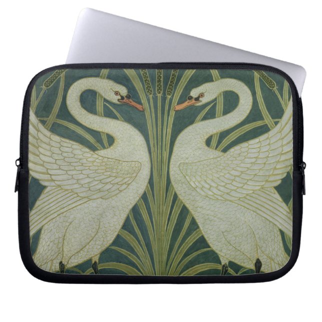 'Swan, Rush and Iris' wallpaper design Laptop Sleeve (Front)
