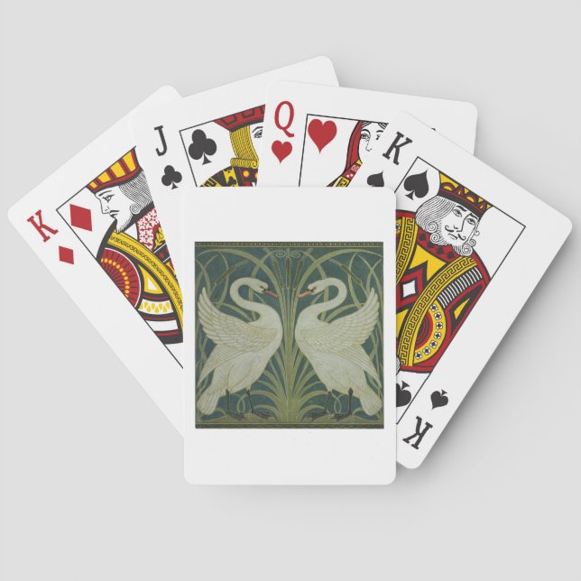 'Swan, Rush and Iris' wallpaper design Playing Cards (Back)