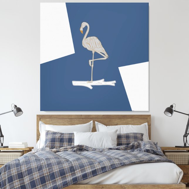 Swan, simple design canvas print (Insitu(Bedroom))
