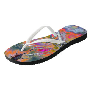 Swan Song Psychedelic Fractal Flip Flops