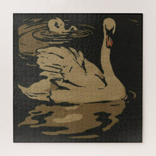 Swan - Square Animals Illustration Jigsaw Puzzle