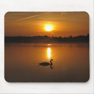 Swan sunset mousepad