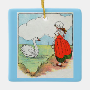 Swan, Swan Over the Sea Mother Goose Nursery Rhyme Ceramic Ornament