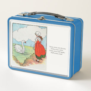 Swan, Swan Over the Sea Mother Goose Nursery Rhyme Metal Lunch Box