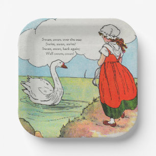 Swan, Swan Over the Sea Mother Goose Nursery Rhyme Paper Plate