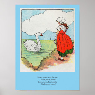 Swan, Swan Over the Sea Mother Goose Nursery Rhyme Poster