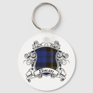 Swan Tartan Shield Keychain