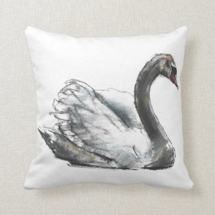 Swan Throw Pillow