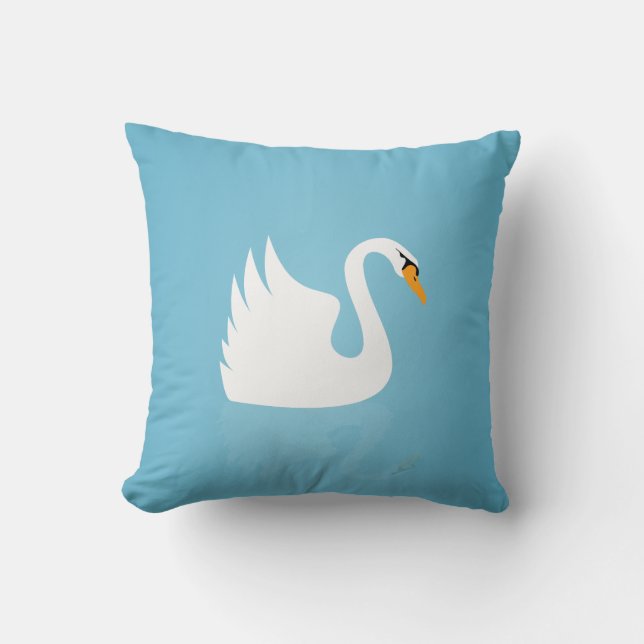 Swan Throw Pillow (Front)