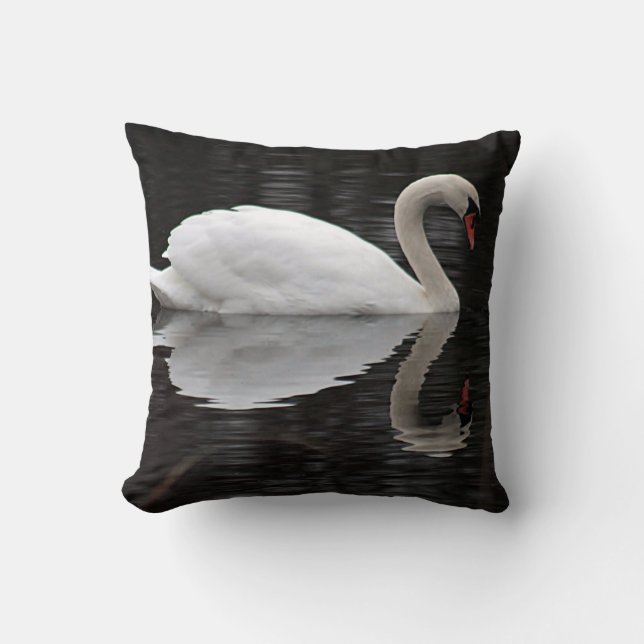 Swan Throw Pillow (Front)
