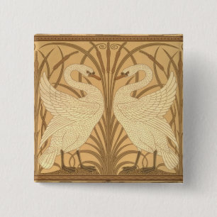 Swan wallpaper design 2 inch square button