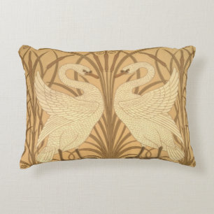 Swan wallpaper design accent pillow