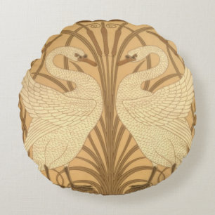 Swan wallpaper design round pillow