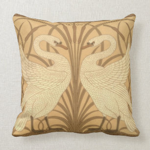 Swan wallpaper design throw pillow