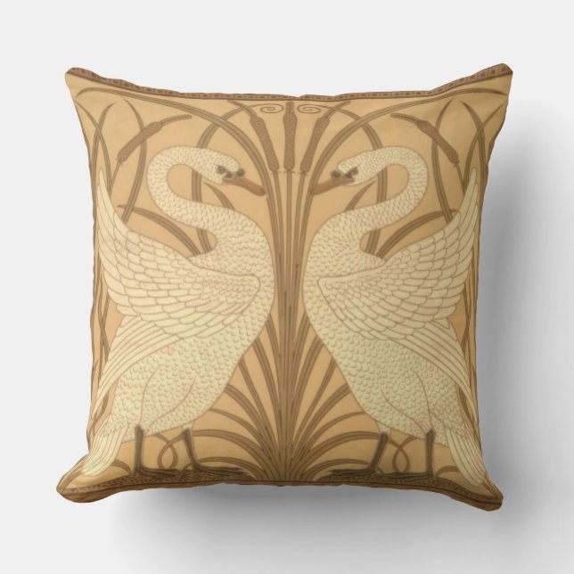 Swan wallpaper design throw pillow (Front)
