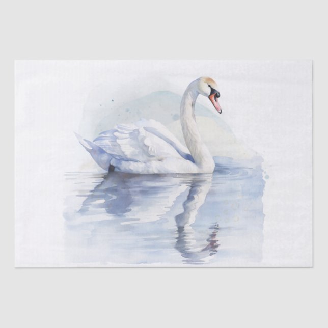 Swan Watercolor Tissue Paper (Front)