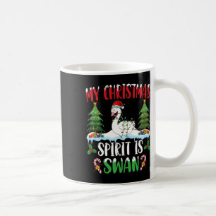Swan Wearing Santa Hat Xmas - Christmas Spirit Is  Coffee Mug