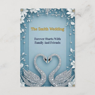 Swan Wedding Blue Luxury Decor Enclosure Card