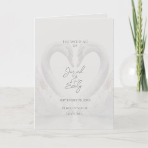 Swan Wedding Folded Program