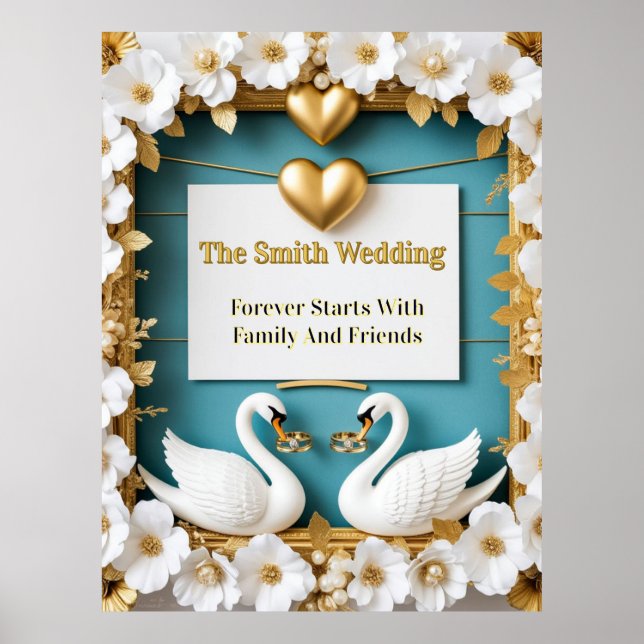 Swan Wedding Frame For Luxury Wedding Decor ✨ (Front)