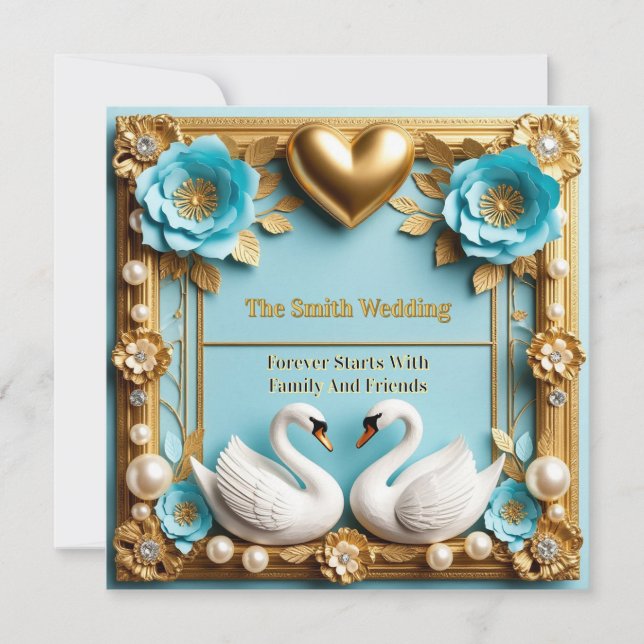 Swan Wedding Frame For Luxury Wedding Decor ✨ Invitation (Front)