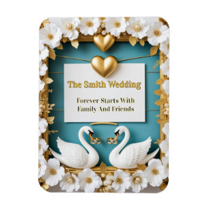 Swan Wedding Frame For Luxury Wedding Decor ✨ Magnet
