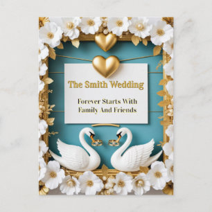 Swan Wedding Frame For Luxury Wedding Decor ✨ Postcard
