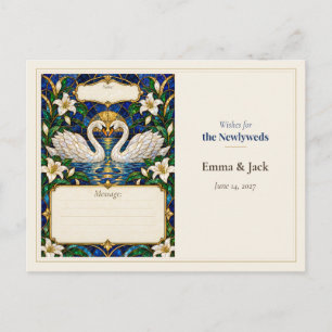 Swan Wedding Guest Book Wishes Postcard