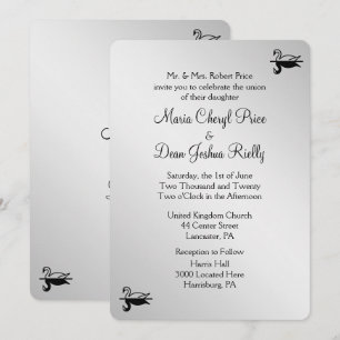 Swan Wedding Invitation 5"x 7"