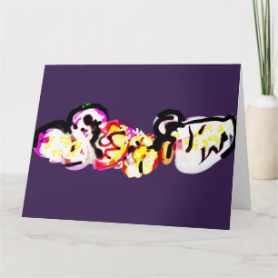 Swan wedding white flowers card