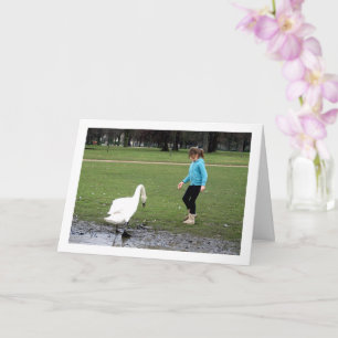 Swan with Child Card